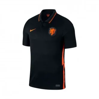 T-Shirt Netherlands Stadium Away kit 2020-2021 Black-Safety Orange