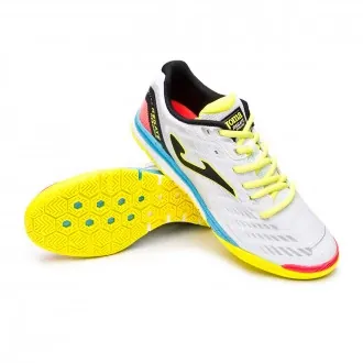 Futsal Shoes Super Regate Blanco-Azul-Amarillo-Coral