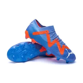 Football Boots Future Ultimate Low FG/AG Blue Glimmer-White-Ultra Orange