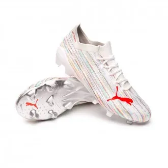 Bota Ultra 1.2 FG/AG White-Red Blast-Silver