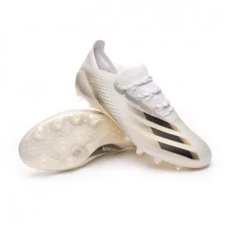 Football Boots X Ghosted .1 AG White-Black-Metallic Gold Melange