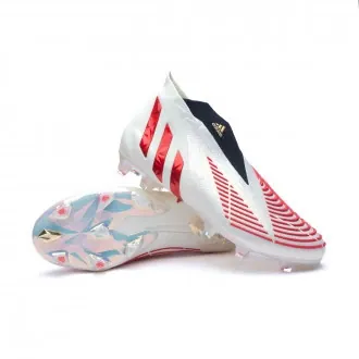 Football Boots Predator Edge + FG White-Vivid Red-Gold