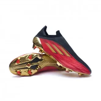 Football Boots X Speedflow + FG Vivid Red-Gold Metallic-Black