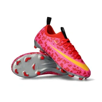 Bota Air Zoom Mercurial Vapor Academy FG/MG X Lego Collection Niño Hyper Pink-Univ Gold-Green Strike-Black-Mtlc