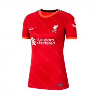 T-Shirt Liverpool FC Primera Equipación Stadium 2021-2022 Mujer Gym Red-Bright Crimson-Fossil