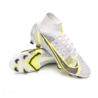 Bota Mercurial Superfly 8 Elite FG White-Black-Metallic Silver-Volt