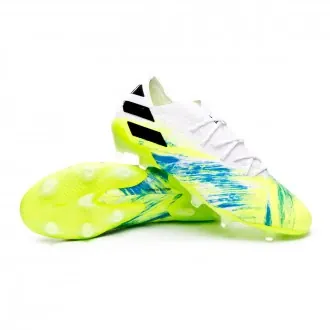 Football Boots Nemeziz 19.1 FG White-Black-Signal green