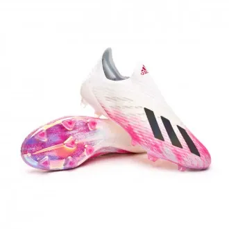 Football Boots X 19+ FG White-Black-Shock pink