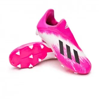 Football Boots X 19.3 LL FG Kids White-Black-Shock pink