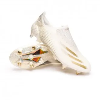 Football Boots X Ghosted+ SG White-Metallic gold melange-Black
