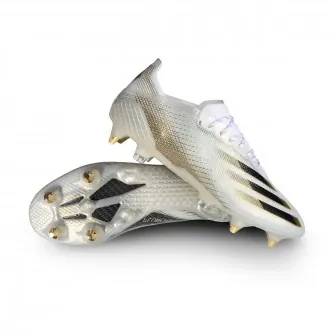 Football Boots X Ghosted.1 SG White-Black-Metallic gold melange