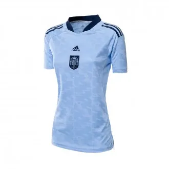 T-Shirt Women Spain Away Jersey 2021-2022 Glow Blue