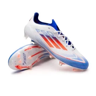 Football Boots F50 Elite FG White-Solar Red-Lucid Blue
