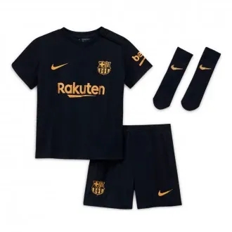 Kit Infant FC Barcelona Away Kit 2020-2021 Black-Metallic gold