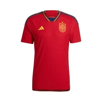 T-Shirt Spain Home Jersey Authentic World Cup Qatar 2022 Power Red-Navy Blue
